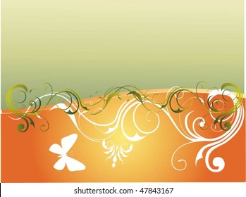 Beautiful vector illustration with butterfly