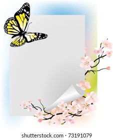 Beautiful vector illustration with butterfly