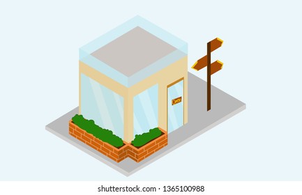 beautiful vector illustration of coffee shop for background.