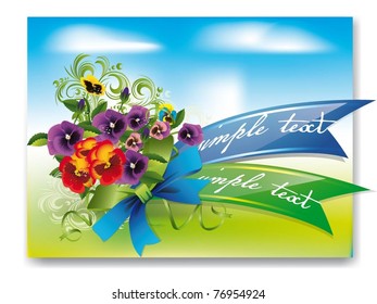 beautiful vector illustration with colorful butterfly