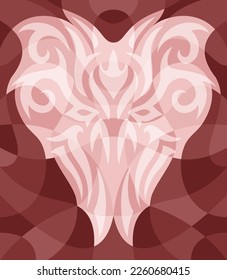 Beautiful vector illustration with colorful decorative demon head on the dpurple background