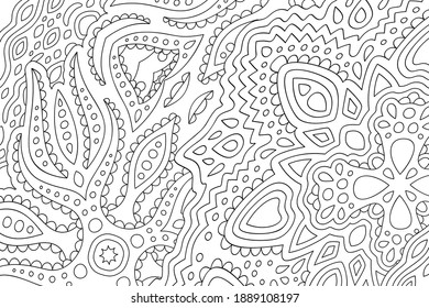 Beautiful vector illustration for coloring book with eastern abstract pattern