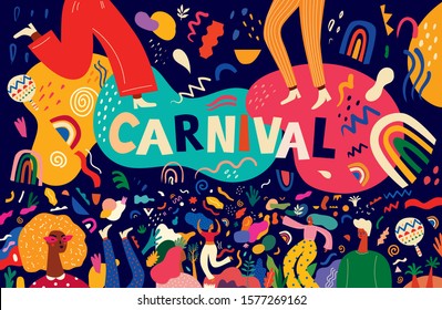 Beautiful vector illustration with design  for Brazil carnival 