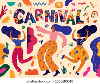 Beautiful vector illustration with design  for Brazil carnival 