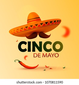 Beautiful vector illustration with design for Mexican holiday 5 may Cinco De Mayo. Vector template. Illustration