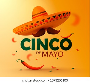 Beautiful vector illustration with design for Mexican holiday 5 may Cinco De Mayo. Vector template. Illustration eps 10