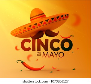 Beautiful vector illustration with design for Mexican holiday 5 may Cinco De Mayo. Vector template. Illustration eps 10