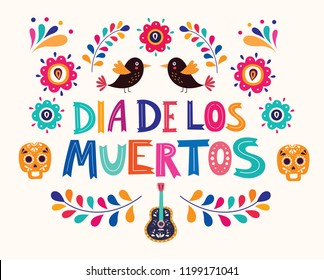 Beautiful vector illustration with design  for Mexican holiday: day of the dead. 