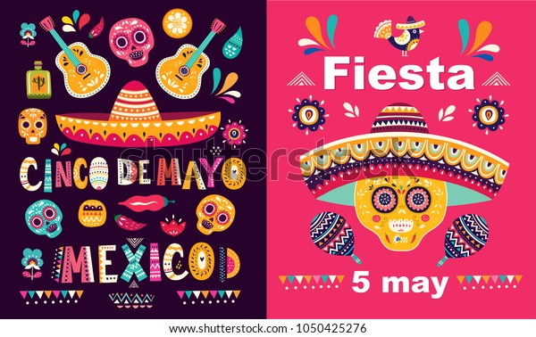 メキシコの祝日にデザインを使った美しいベクターイラスト5 Cinco De Mayo のベクター画像素材 ロイヤリティフリー