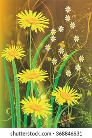 Beautiful vector illustration with flowers