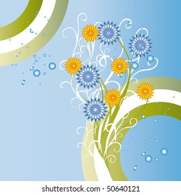 beautiful vector illustration with flowers