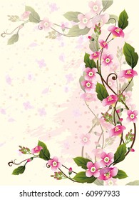 beautiful vector illustration with flowers