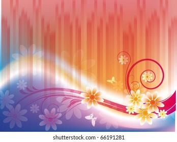 beautiful vector illustration with flowers