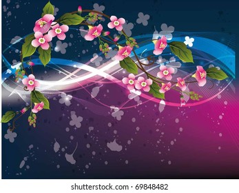 beautiful vector illustration with flowers