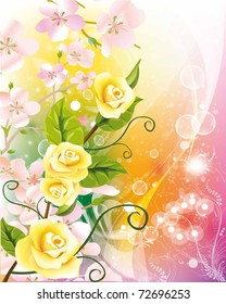 beautiful vector illustration with flowers
