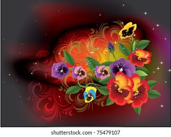 beautiful vector illustration with flowers