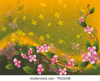 bella ilustración vectorial con flores