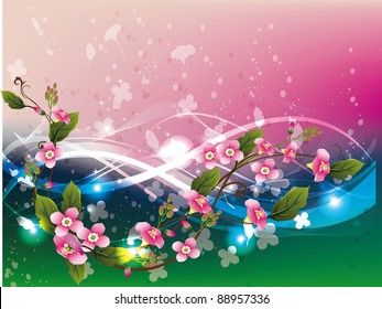 beautiful vector illustration with flowers