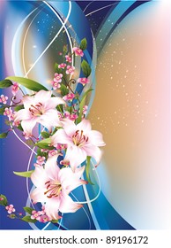 bella ilustración vectorial con flores