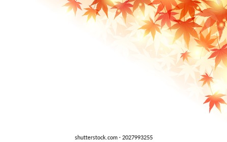 Beautiful vector illustration frame of autumn maple and light (background)