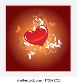 Beautiful vector illustration with glowing heart