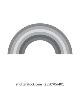 A Beautiful vector illustration of a grayscale rainbow on a white background