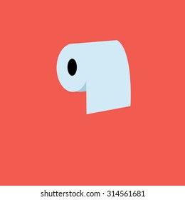 Beautiful vector illustration icon of a roll of toilet paper white