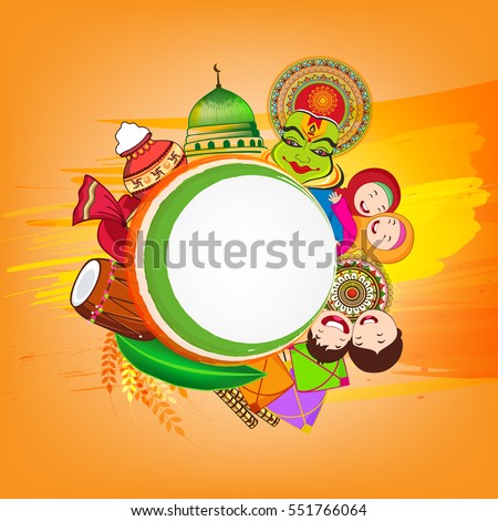 Beautiful Vector Illustration of Incredible India on grungy background.