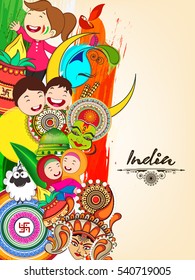 Beautiful Vector Illustration Indian Background On Stock Vector ...