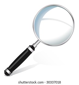 Beautiful vector illustration of a magnifier (no mesh)