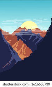 Beautiful vector illustration of mountains. for poster background