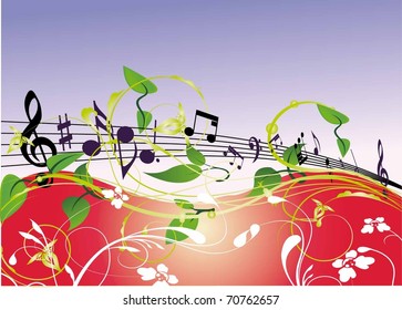bella ilustración vectorial con música