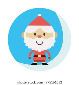 Beautiful vector illustration with nice, smiling Santa Claus. Christmas card, poster. Stock vector. 
