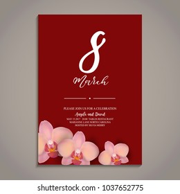 Beautiful vector illustration on 8 March, International Women s Day, spring, flowers. Template for greeting cards