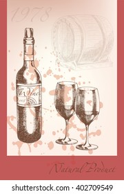 Beautiful vector illustration on the theme of wine