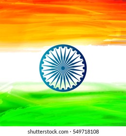 Beautiful Vector Illustration on Tri-Color grungy background on the occassion of Republic Day.