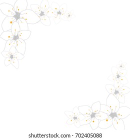Beautiful vector illustration on the white background. Gracefully blooming flowers.