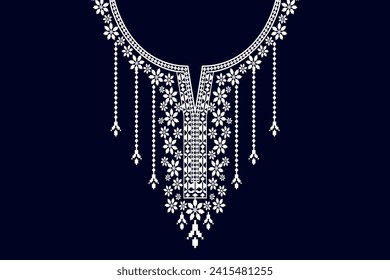 Beautiful vector illustration paisley neckline traditional embroidery design for wearing cloth fabric and textile