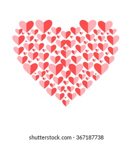 Beautiful vector illustration with red heart for lovers