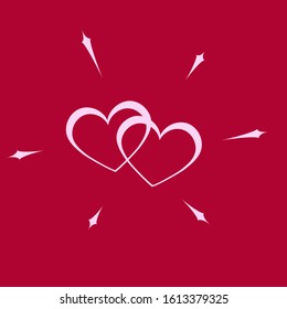 Beautiful vector illustration with red hearts. For greeting cards and wedding invitations, birthday, Valentine's Day, mother's day, anniversary.