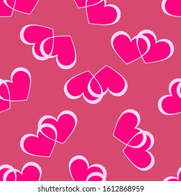 Beautiful vector illustration Seamless pattern with red hearts. Background romantic design. For greeting cards and wedding invitations, birthday, Valentine's Day, mother's day.