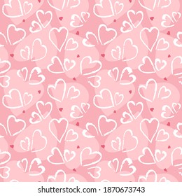 Beautiful Vector illustration. Seamless pattern with hearts. Background romantic design for greeting cards, invitations of the wedding, birthday, Valentine's Day, mother's day