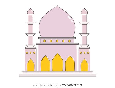 Beautiful Vector Illustration of a Traditional Mosque