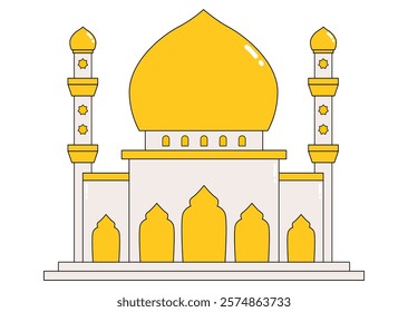 Beautiful Vector Illustration of a Traditional Mosque