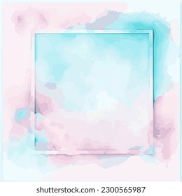 Eine schöne Vektorgrafik eines vertikalen Rahmens mit abstrakter Aquarellstruktur
