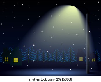 Beautiful vector illustration of winter landscape