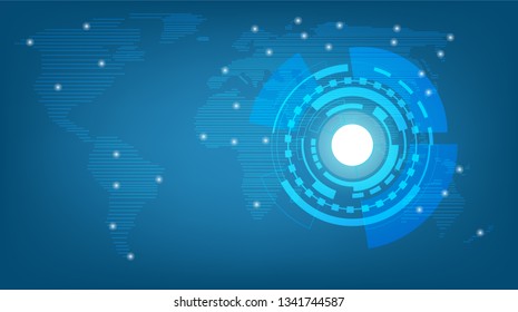 beautiful vector illustration  worldwide network technology future for background.