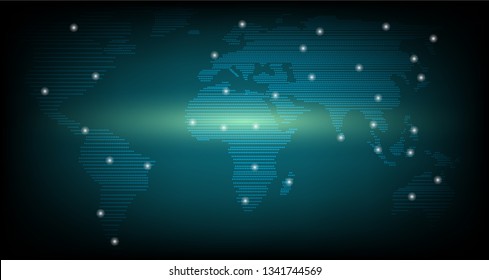 beautiful vector illustration  worldwide technology future  for background.