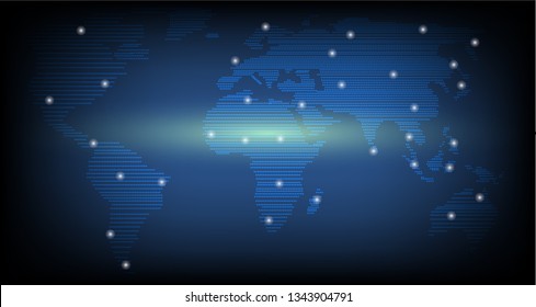 beautiful vector illustration  worldwide technology future  for background.