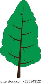 A beautiful vector image of a cedar tree with sharp details and fresh green leaves, suitable for various nature and landscape design projects.